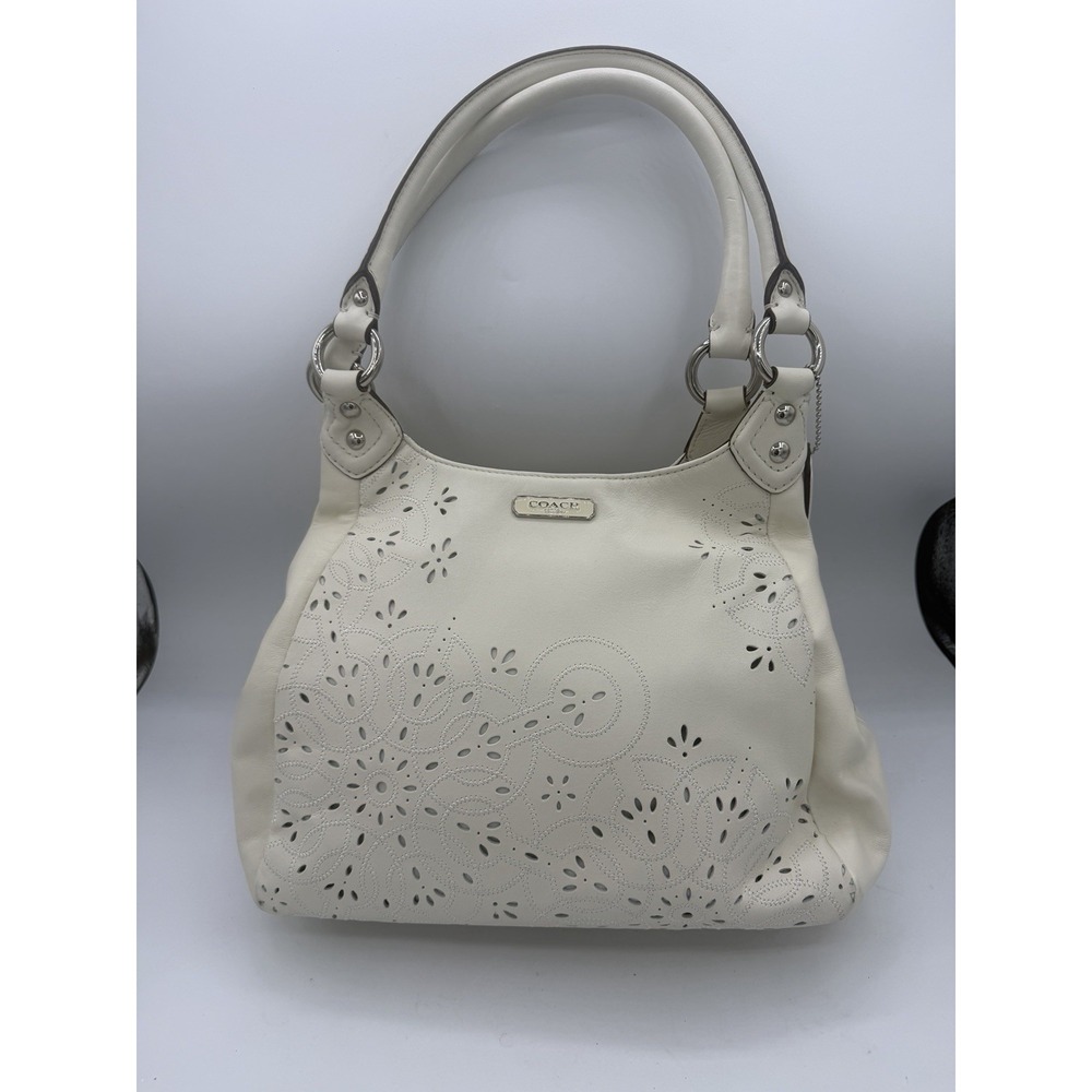 COACH 22485 Vintage Ashley Tossed Laser Cut Cream White